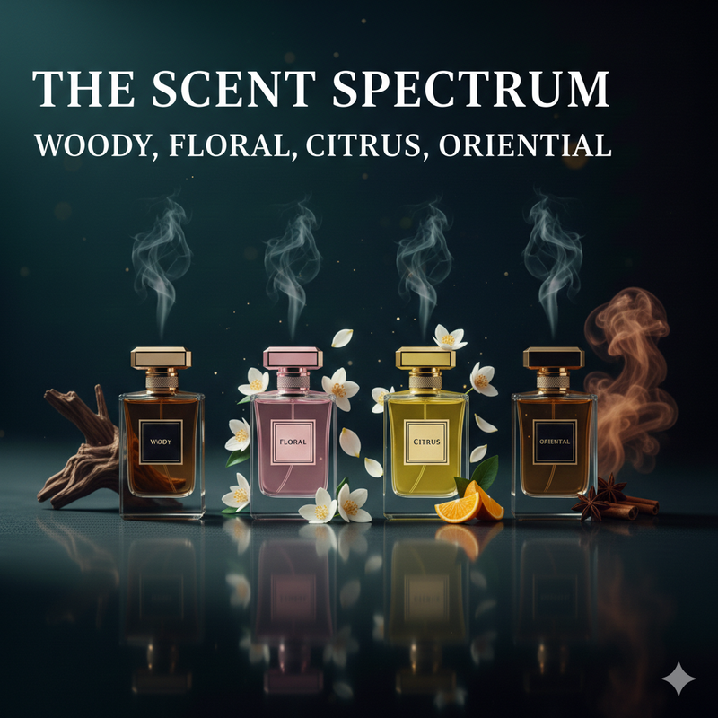Unlocking the Scent Spectrum: What Are Woody, Floral, Citrus, and Oriental Perfumes?