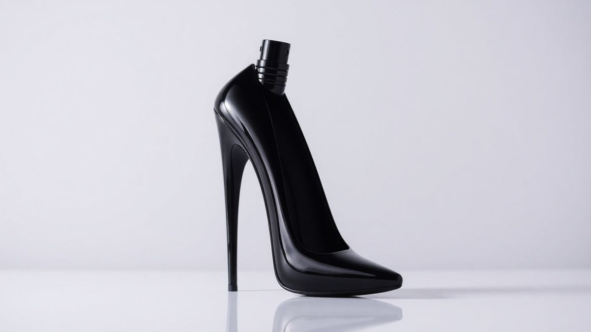 Black stiletto heel perfume bottle