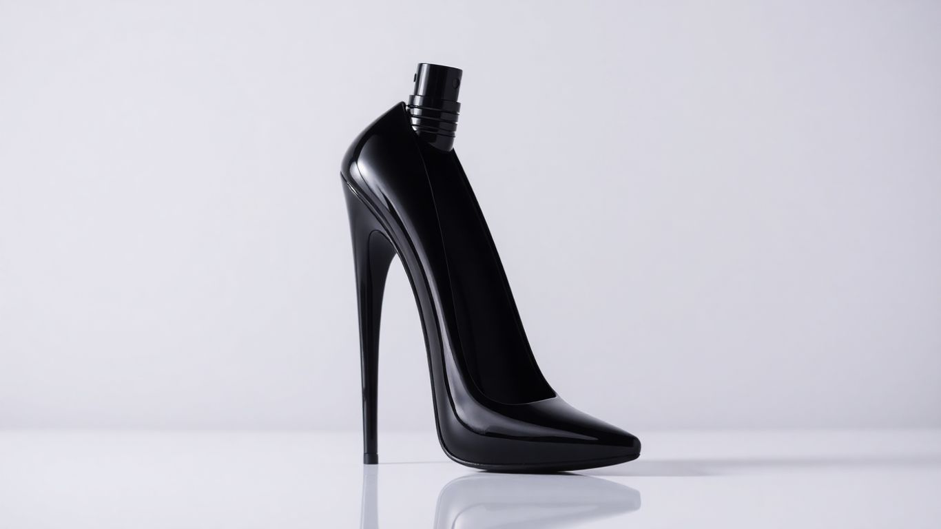 Black stiletto heel perfume bottle