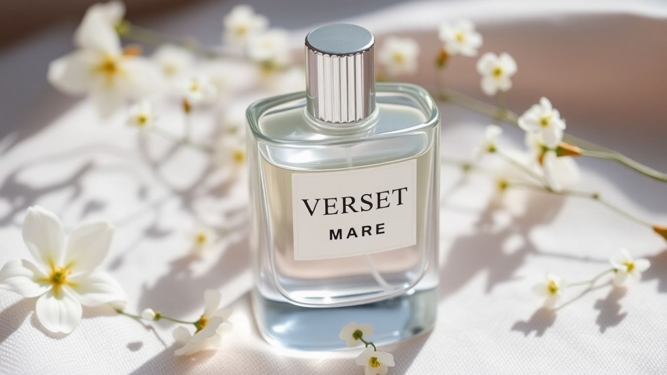 Verset White Marea perfume bottle with floral accents.