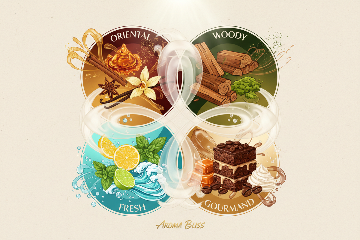 Unlocking Scents: What Are Perfume Families (Oriental, Woody, Fresh, Gourmand)?