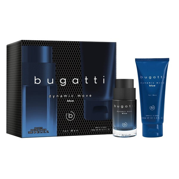 Bugatti Dynamic Move Blue 100ml Eau De Toilette Spray + 200ml Shower Gel Gift Set