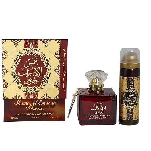 Ard Al Zaafaran Shams Al Emarat Khususi 100ml EDP Spray + 50ml Perfumed Spray Set