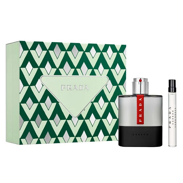 Prada Luna Rossa Carbon 100ml EDT Spray + 10ml EDT Spray Gift Set 2025