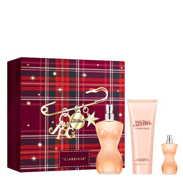 Jean Paul Gaultier Classique 50ml EDT Spray + 6ml EDT + 75ml Body Lotion Gift Set 2025