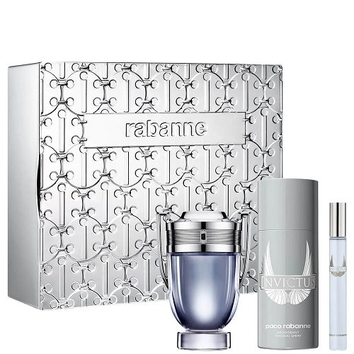 Paco Rabanne Invictus 100ml EDT Spray + 10ml EDT Spray + 150ml Deodorant Spray Gift Set 2023