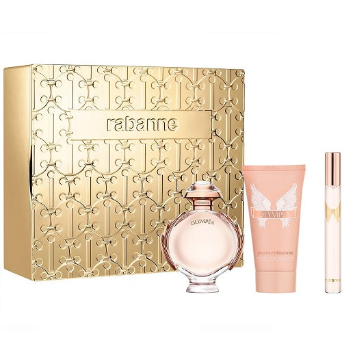 Paco Rabanne Olympea 50ml EDP Spray + 10ml EDP Spray + 75ml Body Lotion 2024