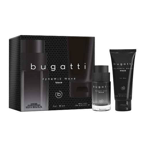 Bugatti Dynamic Move Black 100ml Eau De Toilette Spray + 200ml Shower Gel Gift Set