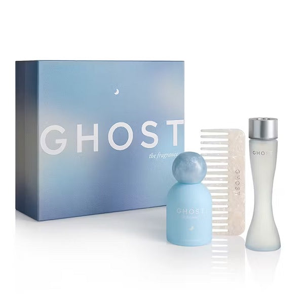 Ghost The Fragrance 30ml EDT Spray + 50ml Hair Perfume + Detangling Pearlescent Hair Comb Gift Set 2025