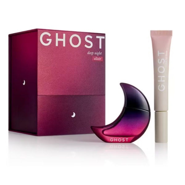 Ghost Deep Night Elixir 10ml EDP Splash + 12ml Ghost Pink Dew Peptide Lip Serum Gift Set 2025
