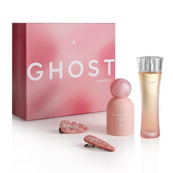 Ghost Sweetheart 30ml EDT Spray + 50ml Hair Perfume + 2 x Pearlescent Hair Clips Gift Set 2025