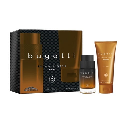 Bugatti Dynamic Move Amber 100ml Eau De Toilette Spray + 200ml Shower Gel Gift Set