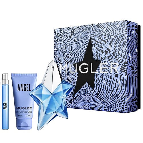 Thierry Mugler Angel 50ml EDP Spray + 10ml EDP Spray + 50ml Body Lotion Gift Set 2023