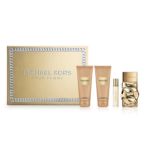 Michael Kors Pour Femme 100ml EDP Spray + 10ml EDP Spray + 100ml Shower Gel + 100ml Body Lotion Gift Set 2024