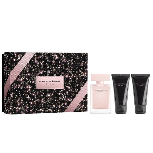 Narciso Rodriguez For Her 50ml EDP Spray + 50ml Body Lotion + 50ml Shower Gel Gift Set