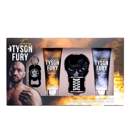 Tyson Fury 100ml EDT Spray + 100ml Shower Gel + 100ml Body Lotion + Keyring Gift Set