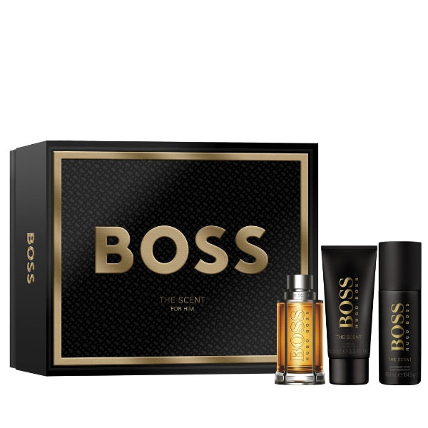 Hugo Boss The Scent 100ml Eau De Toilette Spray + 100ml Shower Gel + 150ml Deodorant Spray Gift Set