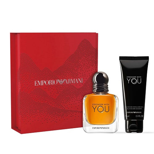 Emporio Armani Stronger With You 50ml EDT Spray + 75ML Body Shampoo Gift Set 2024