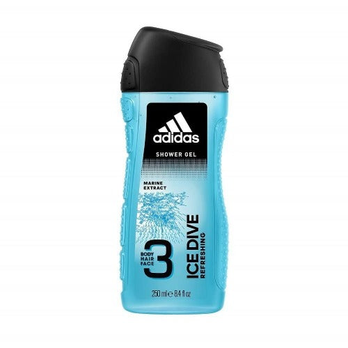Adidas 3 in 1 Ice Dive Refreshing Marine Extract 250ml Shower Gel
