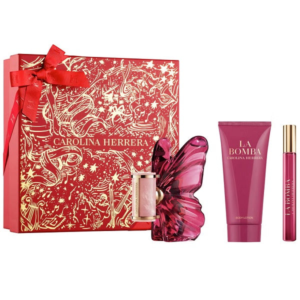 Carolina Herrera La Bomba 50ml EDP Spray + 10ml EDP Spray + 100ml Body Lotion Gift Set 2025