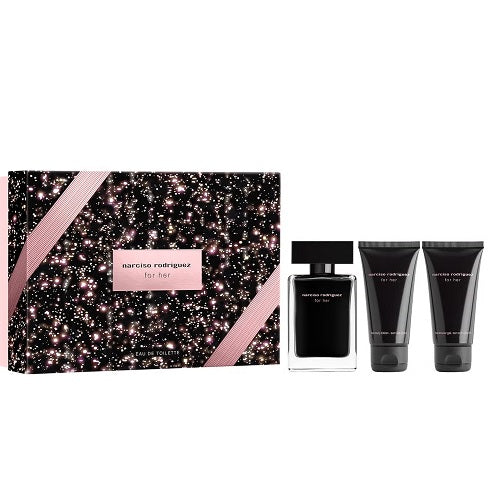 Narciso Rodriguez For Her 50ml EDT Spray + 50ml Body Lotion + 50ml Shower Gel Gift Set