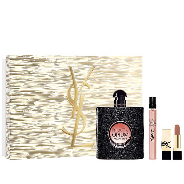Yves Saint Laurent Black Opium 90ml EDP Spray + 10ml EDP Spray + 1.3g Lipstick Gift Set 2025