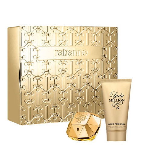 Paco Rabanne Lady Million 50ml Eau De Parfum Spray + 75ml Body Lotion Gift Set 2023