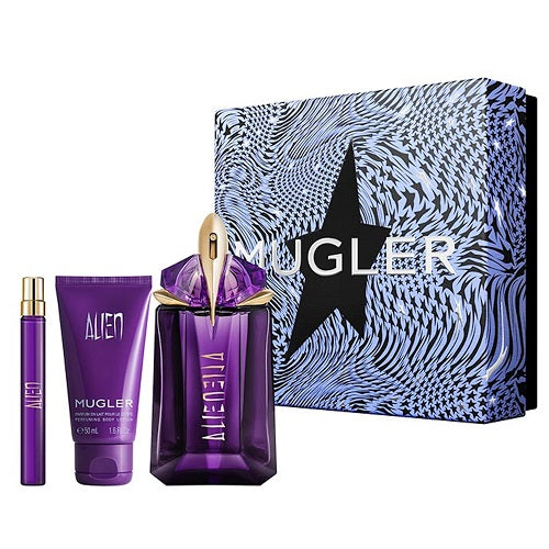 Thierry Mugler Alien 60ml EDP Spray + 10ml EDP Spray + 50ml Body Lotion Gift Set 2023