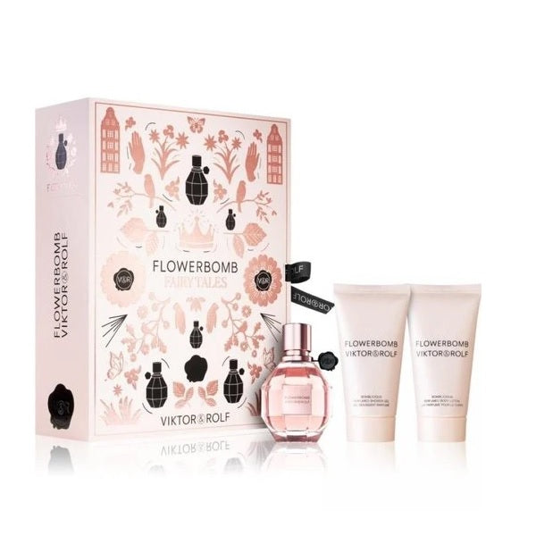Viktor & Rolf Flowerbomb 30ml EDP Spray + 50ml Shower Gel + 50ml Body Lotion Gift Set