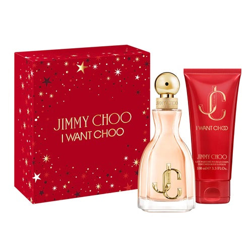 Jimmy Choo I Want Choo 60ml Eau De Parfum Spray & 100ml Perfumed Body Lotion Gift Set 2023