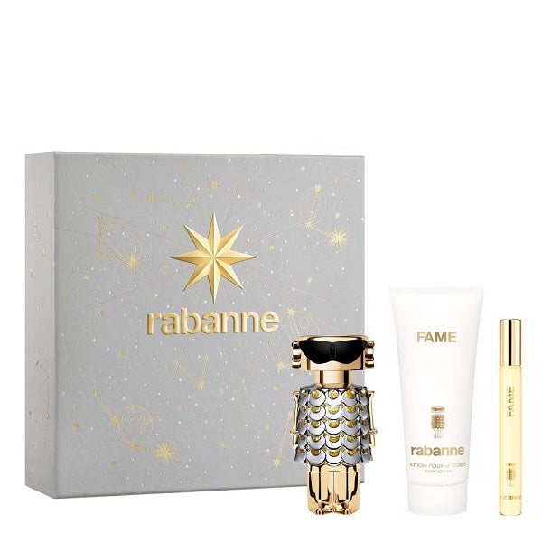 Paco Rabanne Fame 50ml EDP Spray + 10ml EDP Spray + 100ml Perfumed Body Lotion Gift Set 2025