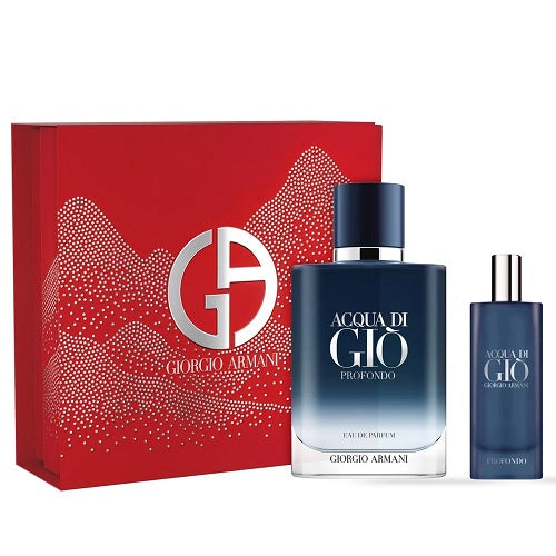 Giorgio Armani Acqua Di Gio Profondo 100ml Eau Parfum Spray + 15ml Eau Parfum Spray Giftset 2024