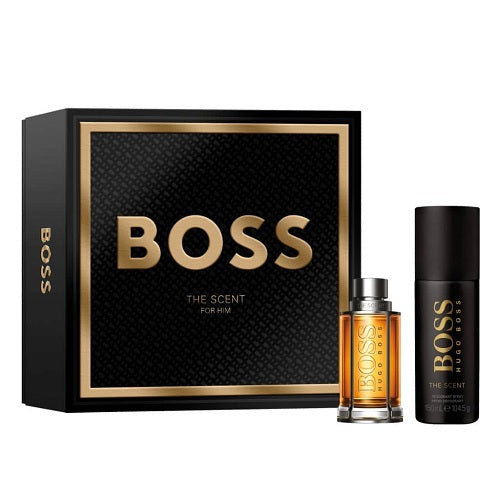 Hugo Boss The Scent 50ml Eau De Toilette Spray + 150ml Deodorant Spray Gift Set 2024