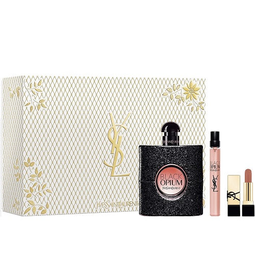 Yves Saint Laurent Black Opium 90ml EDP Spray + 10ml EDP Spray + 1.3g Lipstick Gift Set 2024