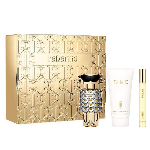 Paco Rabanne Fame 50ml EDP Spray + 10ml EDP Spray + 75ml Perfumed Body Lotion Gift Set 2024