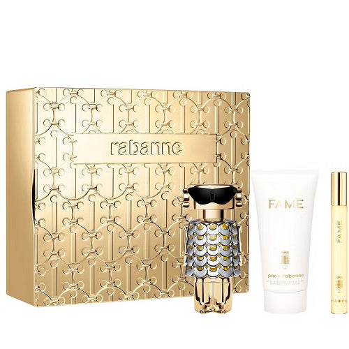 Paco Rabanne Fame 80ml EDP Spray + 10ml EDP Spray + 100ml Perfumed Body Lotion Gift Set 2024