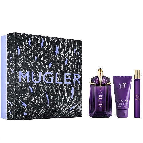 Thierry Mugler Alien 60ml EDP Spray + 10ml EDP Spray + 50ml Body Lotion Gift Set 2024