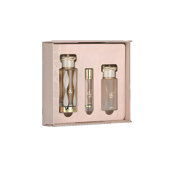 Lattafa Teriaq 100ml EDP Spray + 12ml EDP Travel Spray + 50ml Hair Mist Gift Set