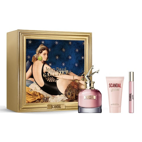 Jean Paul Gaultier Scandal 80ml EDP Spray + 10ml EDP Spray +  75ml Body Lotion Gift Set 2024