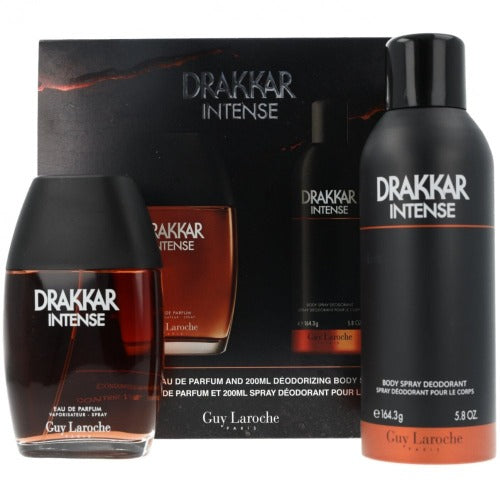 Guy Laroche Drakkar Noir Intense 100ml EDP Spray + 200ml Body Spray Deodorant Gift Set 2023