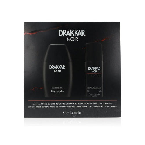 Guy Laroche Drakkar Noir 100ml EDT Spray + 150ml Intense Cooling Deodorant Spray Gift Set 2023