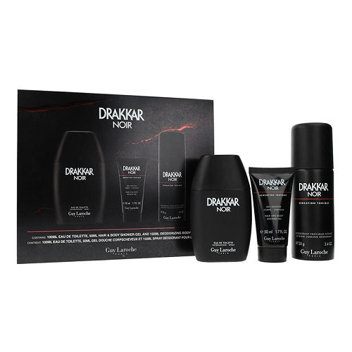 Guy Laroche Drakkar Noir 100ml EDT + 50ml Hair & Body Shower Gel ...