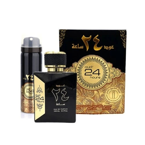 Ard Al Zaafaran Oud 24 hours 100ml EDP Spray + 50ml Perfumed Spray Gift Set