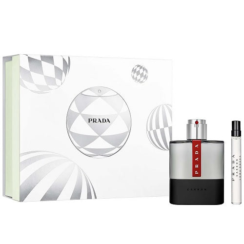 Prada Luna Rossa Carbon 100ml Eau De Toilette Spray + 10ml Eau De Toilette Spray Gift Set 2024