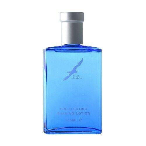 BLUE STRATOS ORIGINAL BLUE PRE ELECTRIC 100ML SHAVING LOTION NEW AND BOXED * - LuxePerfumes