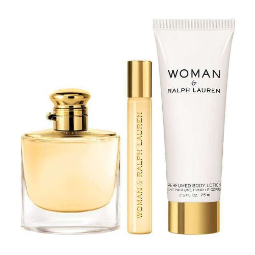 Ralph Lauren Woman 50ml Edp +10ml Edp Rollerball + 75ml Body Lotion Gift  Set New – LuxePerfumes