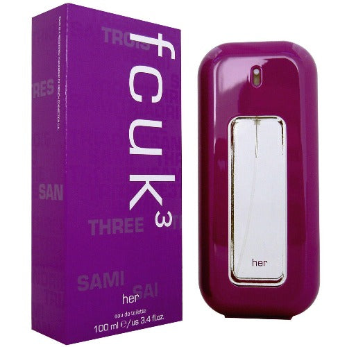 FRENCH CONNECTION FCUK THREE 3 FOR HER 100ML EAU DE TOILETTE SPRAY - LuxePerfumes