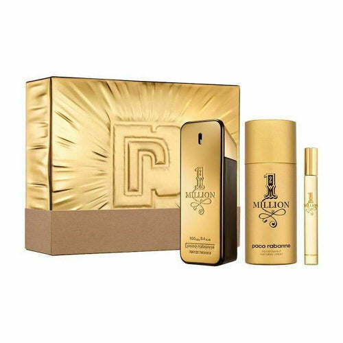 Paco Rabanne 1 Million 100ml Eau De Toillette + 150ml Deodorant Spray + 10ml Eau De Toillette